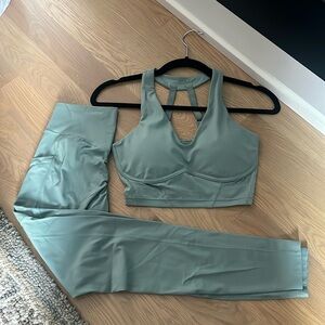 Whitney Simmons x Gymshark Sage Green Workout Set